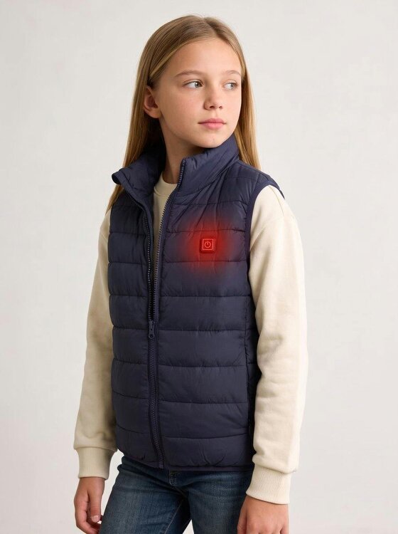Anniou Girls Navy Heated Gilet