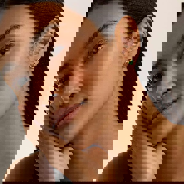 Ted Baker Morlia Gold Tone Green Monogram Heart Stud Earrings TBJ3797-02-180