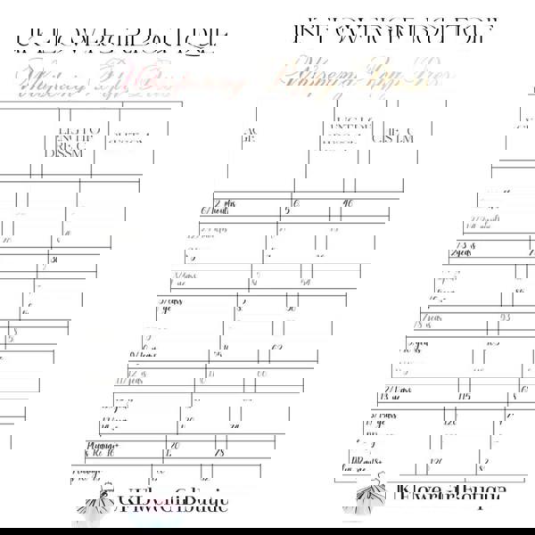 Measurement chart for dresses by UK FlowerGirlBoutique on a white background