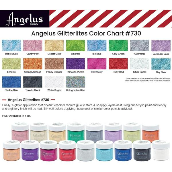 Angelus Glitterlites Paint - Sparkling Glitter Effects for Leather 1oz