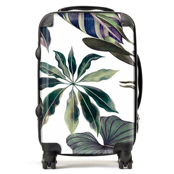 Warren Reed Watercolor Tropical Leaf Suitcase