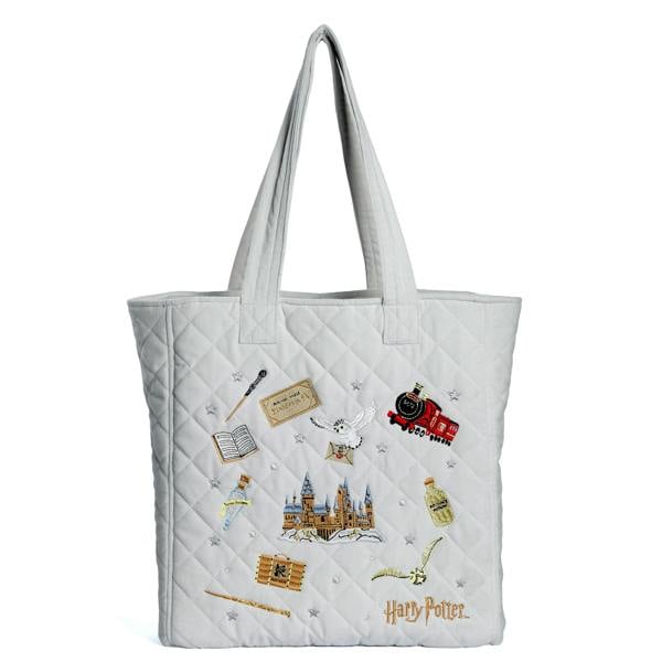Harry Potter Embroidered Icons Velvet Tote Bag