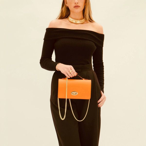 Apatchy London The Amelia Orange Leather Bag