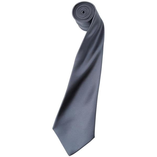 Premier Unisex Adult Colours Satin Tie - Steel