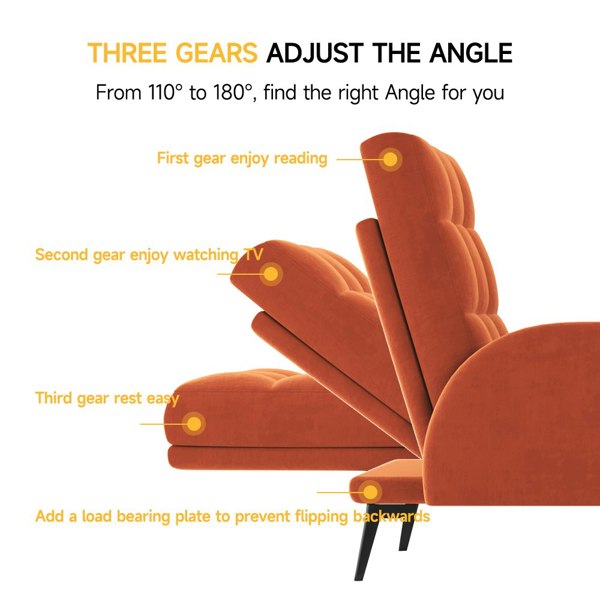 Living and Home 2 Pcs Sofa Set Modern Leisure Armchair with Footstool