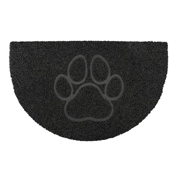 paw half moon doormat in black