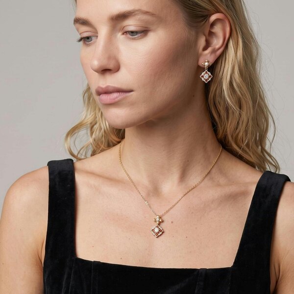 Uchi & Soto Kinmokusei Solid 925 Silver with 18K Gold Vermeil and Pearl Necklace