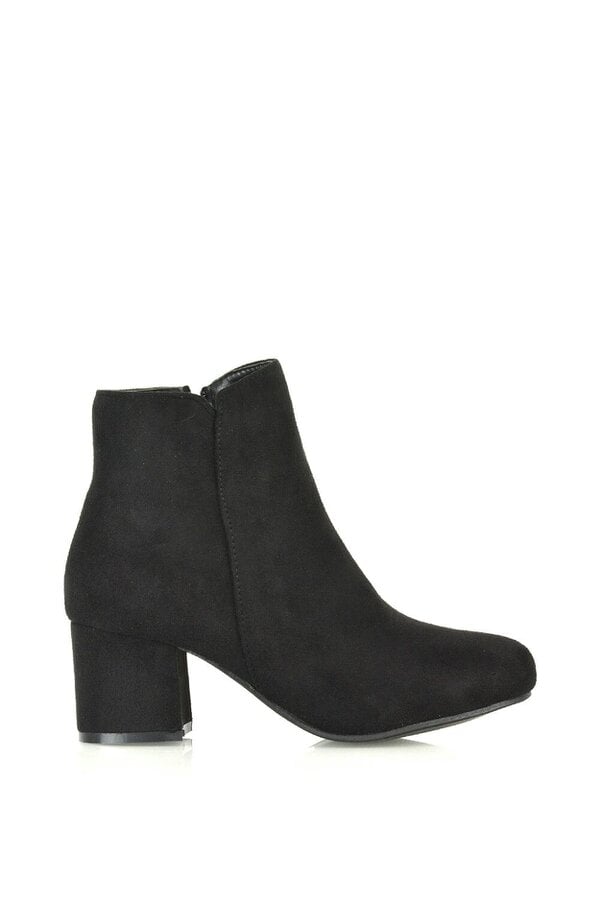 XY LONDON Mid Block Heel Zip Up Ankle Boots