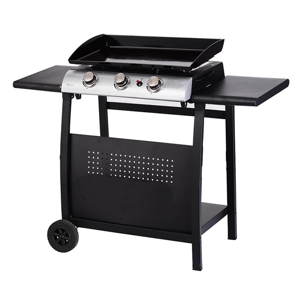 Callow 3 Burner Plancha Gas BBQ with Detachable Trolley