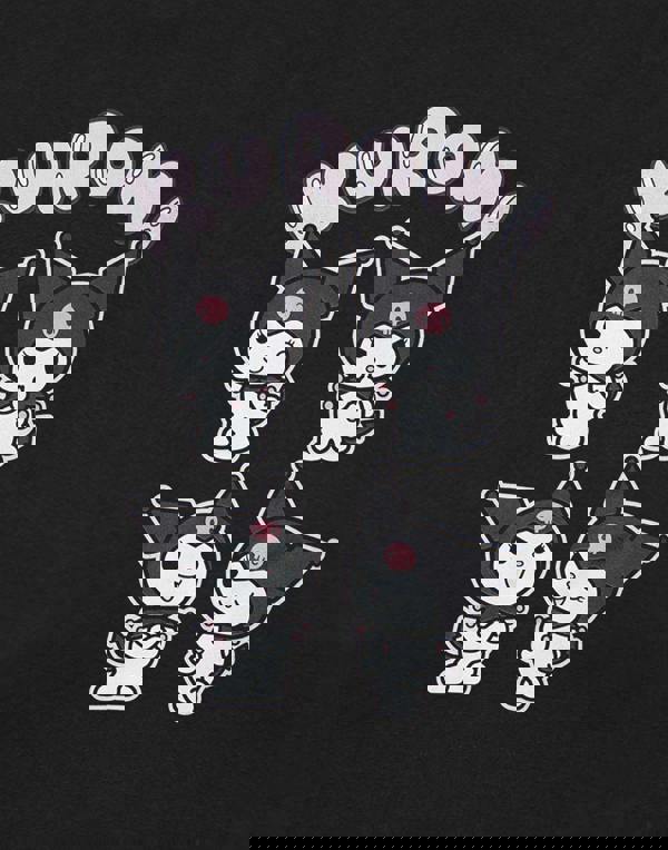 Hello Kitty Girls Black Kuromi Kids Short Sleeved T-Shirt