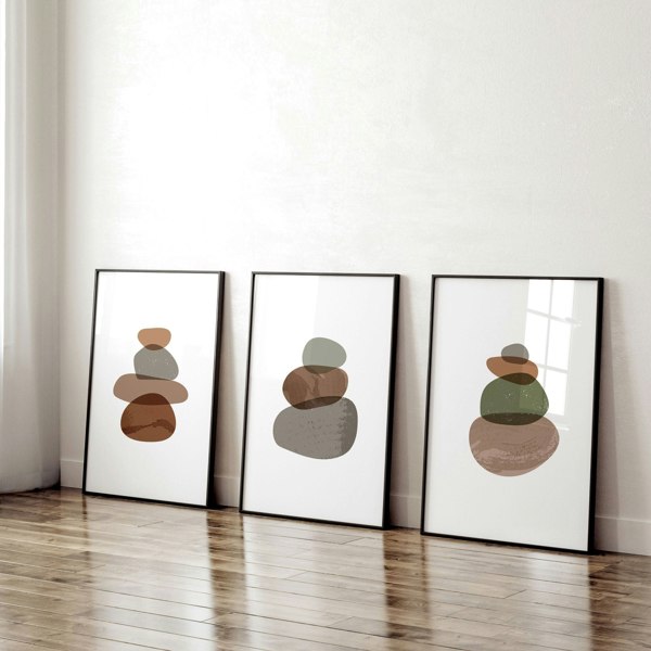 Living room wall art prints | set of 3 Abstract wall art