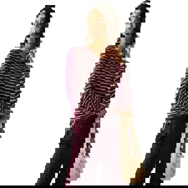 Regatta Womens/Ladies Federica Stripe Long-Sleeved T-Shirt - Fig/Light Vanilla - 