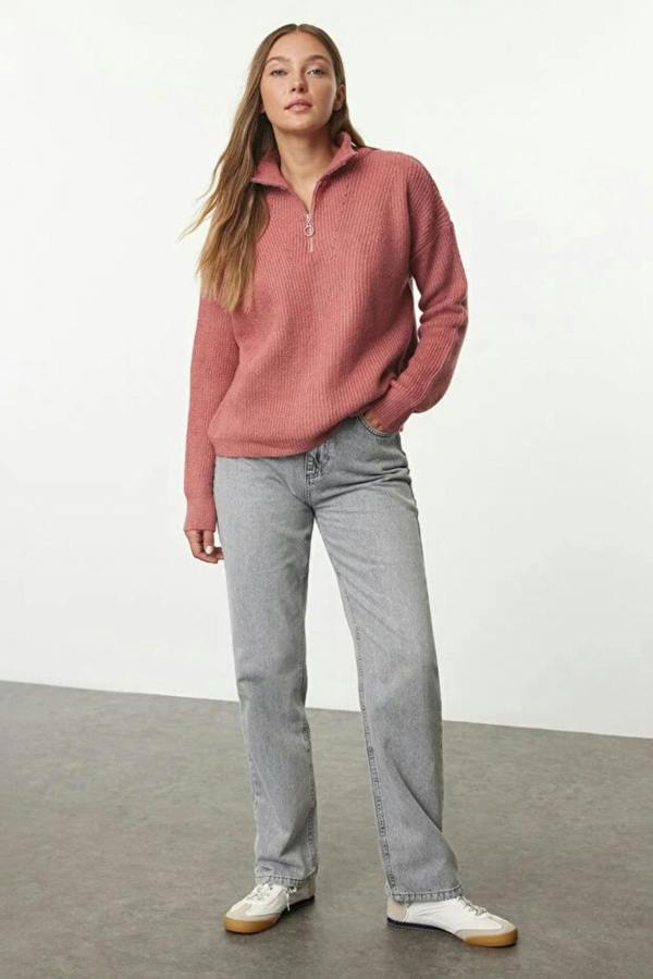Hoxton Gal Soft-Textured Zip-Up Knit Sweater