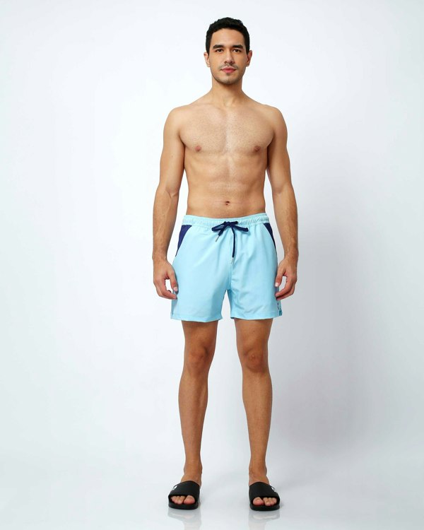 Randy Cow Baby Blue - Swim Shorts with Waterproof Pocket