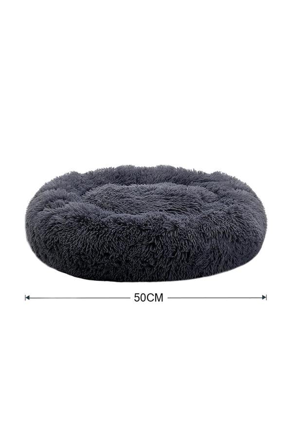 Living and Home 50x50cm Calming Shag Doughnut Cat and Dog Bed