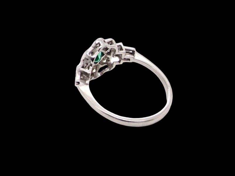 Vintage Tom An Art Deco style Emerald and Diamond ring