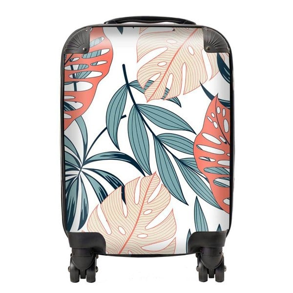 Warren Reed Tropical Leaf Pattern Suitcase