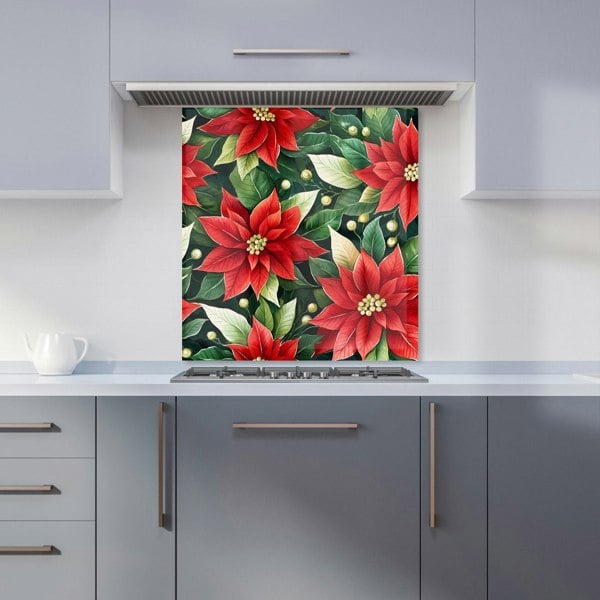 Warren Reed - Designer Poinsetta Watercolour Kitchen Splashback