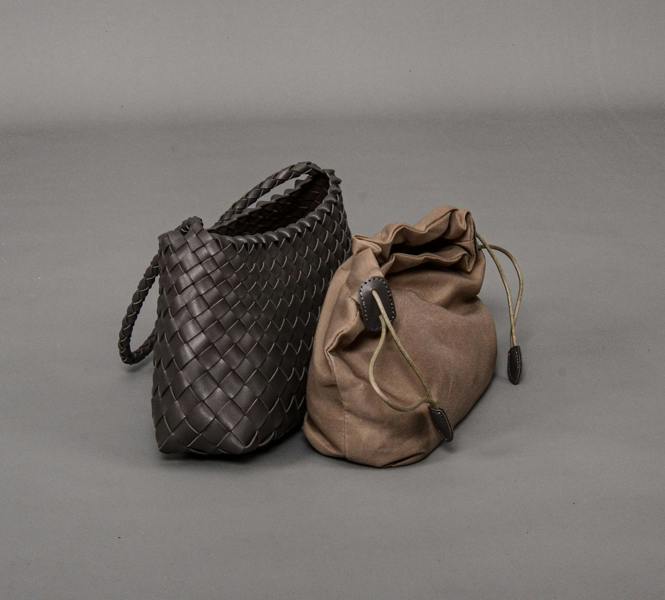 RIMINI Weaving Eco Leather Bag 'Erica' - Grey