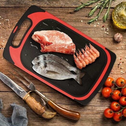 Dyzi 2 in 1 Aluminium Defrost Tray and Cutting Board for Frozen Food