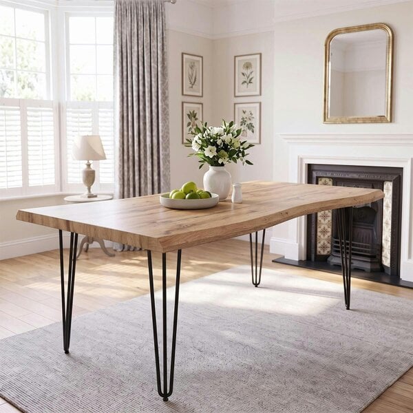 Kosy Koala Wooden Dining Table With Metal Hairpin Legs for Dining Room, Work, or Study