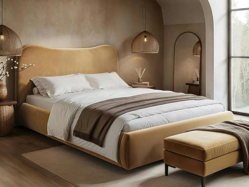 Ember Ottoman Bed Sand Velvet