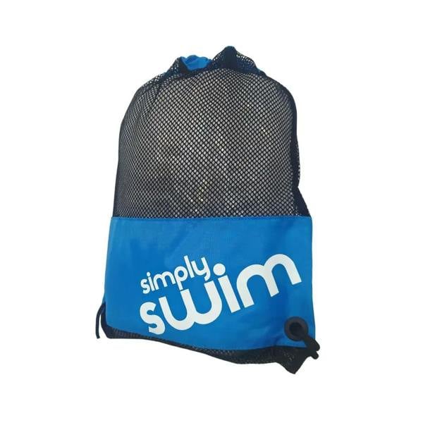 Blue and black mesh Simply Swim Poolside swim bag with logo