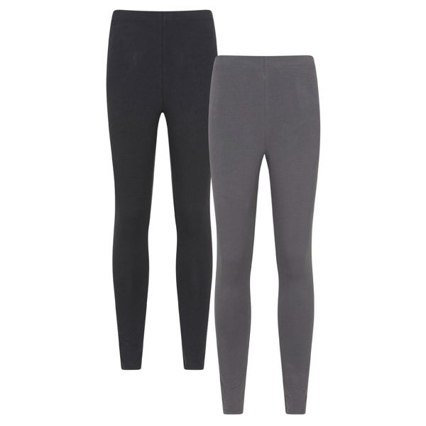 Mountain Warehouse Women's Cotton Blend Midweight Leggings (Pack of 2) - Charcoal