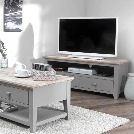 Statement Furniture Florence Wooden TV Stand With 2 Drawers and Shelf