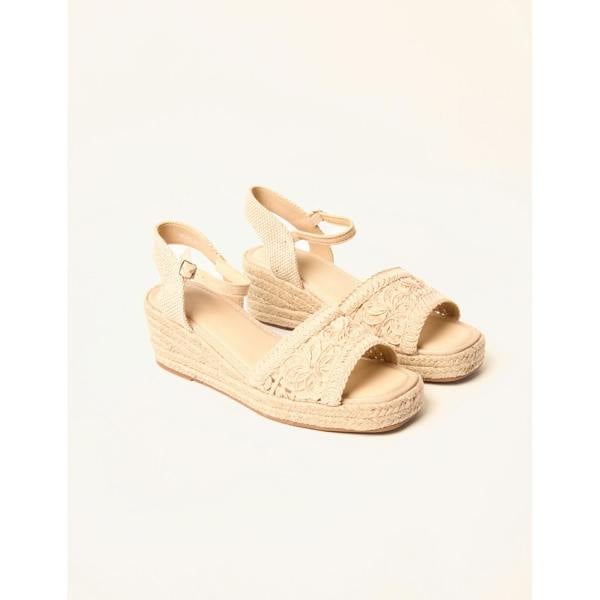 Blue Vanilla Broderie Detail Platform Sandals