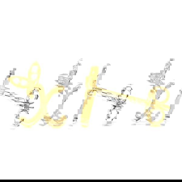 Say It With Winged Initial Earrings - Yellow Gold Plated