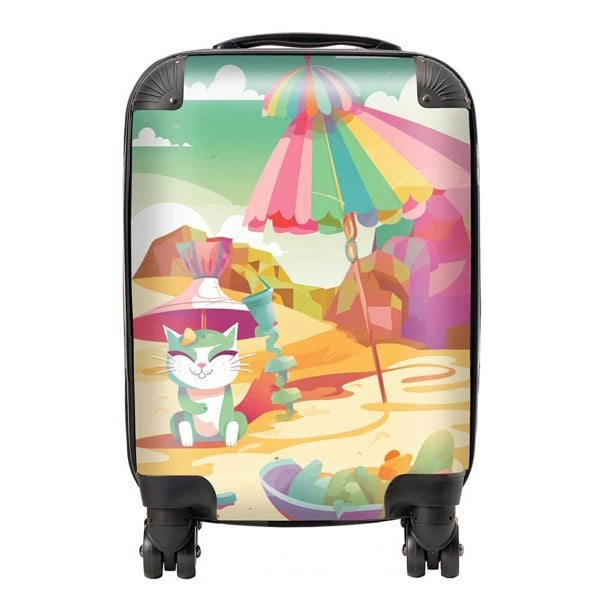 Warren Reed Kitten On A Beach Holiday Suitcase