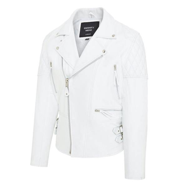 Infinity Leather Mens Cowhide Leather Brando Biker Jacket - Garland