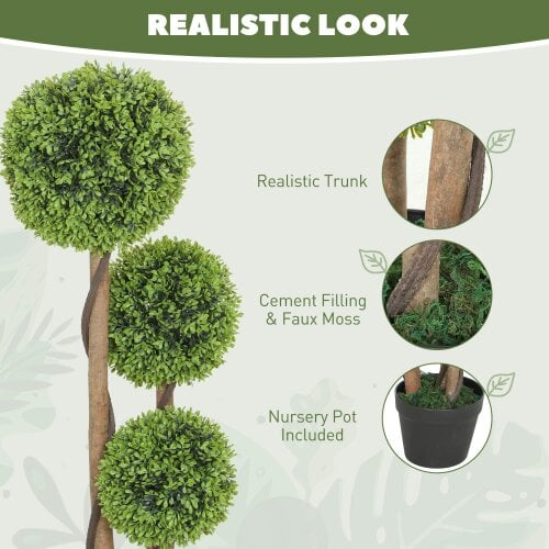 Wyld Haus Fidole Set Of 2 Artificial Boxwood Ball Topiary Trees In Pots For Indoor And Outdoor Use