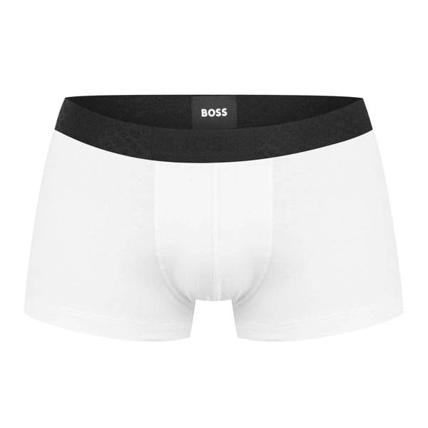 Boss Mens Monogram Cotton Blend Snug Fit Boxer Shorts (Pack of 3) - Black/White/Grey - 