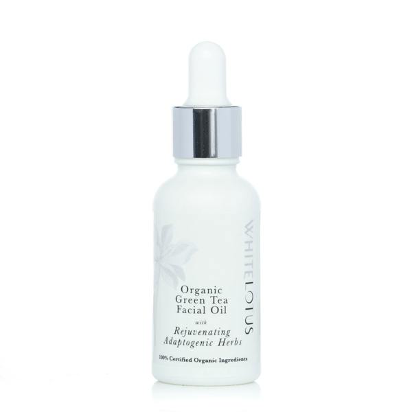 White Lotus Beauty Organic Green Tea Facial Oil - With Rejuvenating Adaptogenic Herbs 30mL