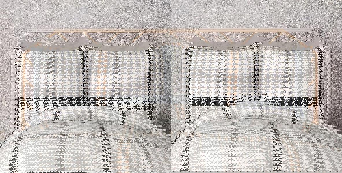Smart Living Luxury Hounds tooth Check Brushed Cotton Duvet Cover Set - Easy Care Bedding - Natural