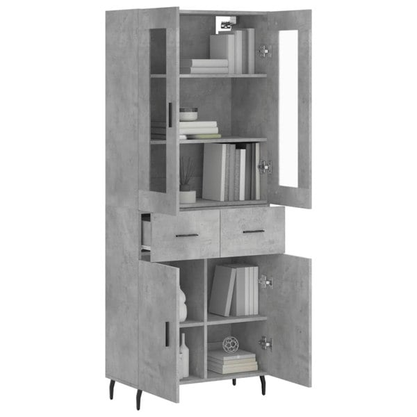 Berkfield Highboard Concrete Grey 69.5x34x180 cm Engineered Wood