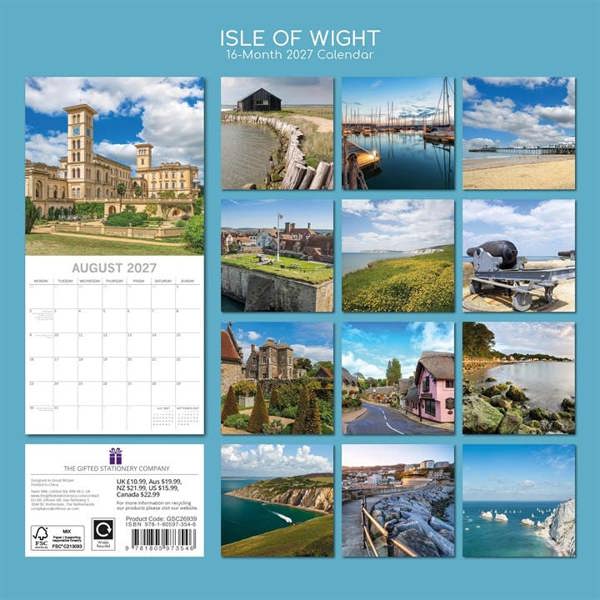 Isle Of Wight Calendar 2027, Wall Calendars, Month To View, Travel, Gift