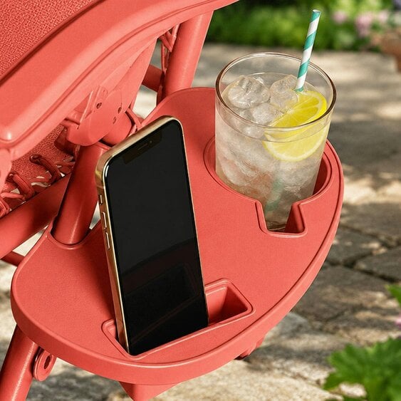 Neo Red Zero Gravity Recliner Garden Sun Loungers Set of Two
