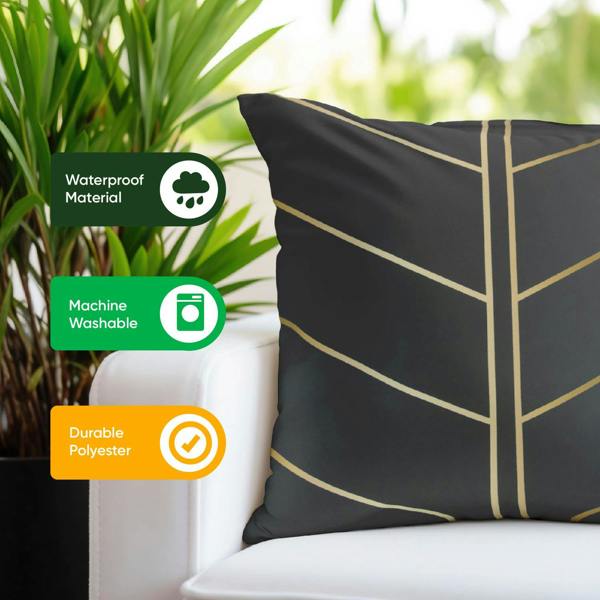 DMD Collective Pair of Outdoor Scatter Cushions – Gold Palm Design