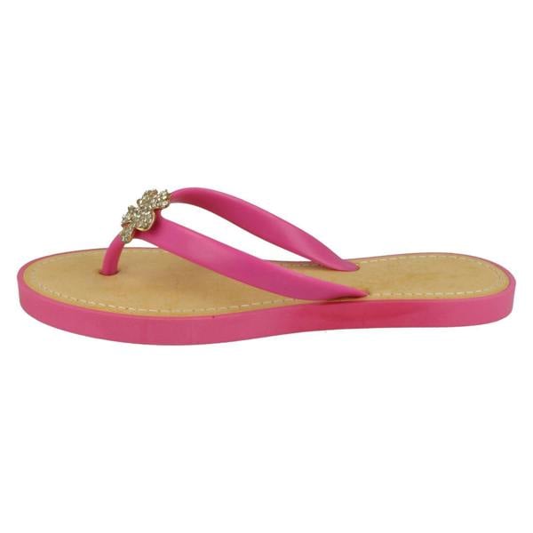 Savannah Ladies Savannah Toe Post Diamante Flower Detail Sandals