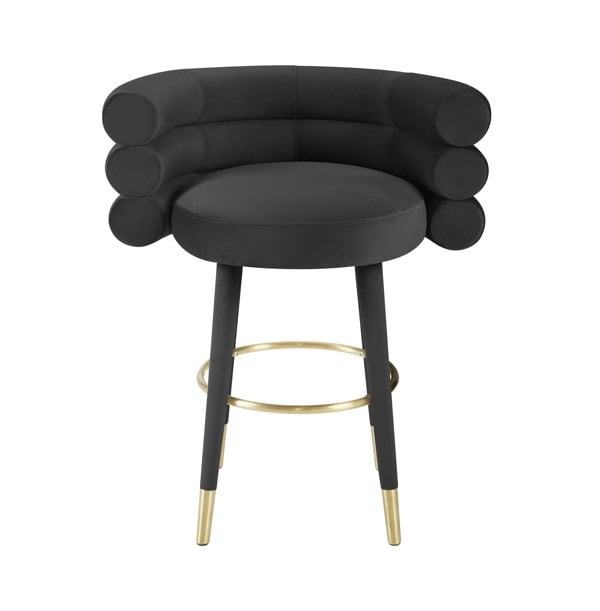 Furniture Edit Betty Black Velvet Counter Stool