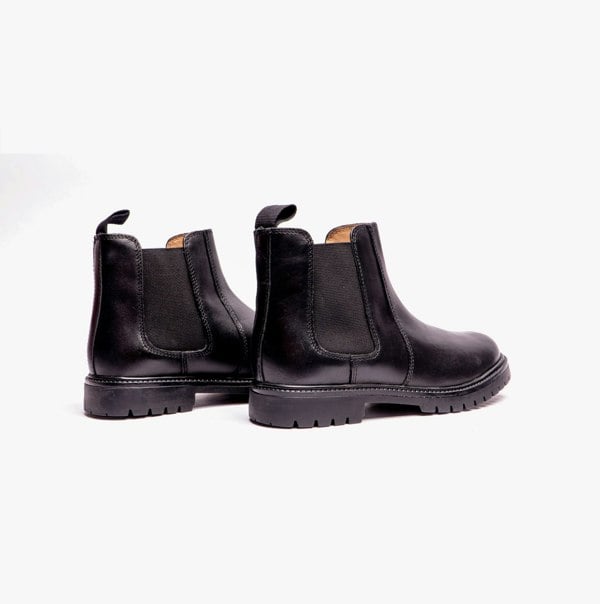 Roamers B525A Unisex Kids Leather Chelsea Boots Black