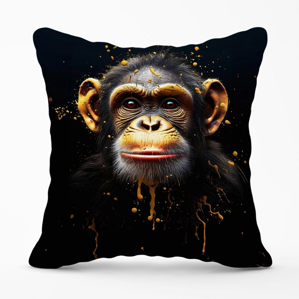 Warren Reed Splashart Cheeky Chimp Face Cushions