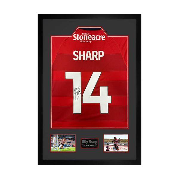 Billy Sharp Signed Doncaster Rovers Shirt Premium Frame