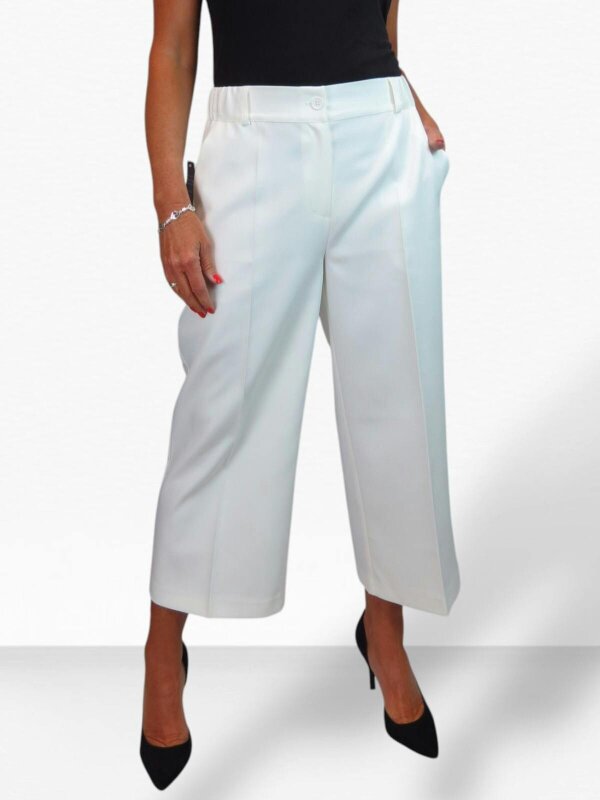 Paulo Due Womens Wide Leg Cropped Tailored Trousers