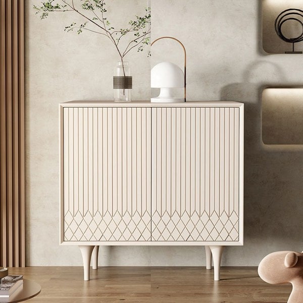 Detail view of Admon Sideboard, Cream with gumtree sideboard