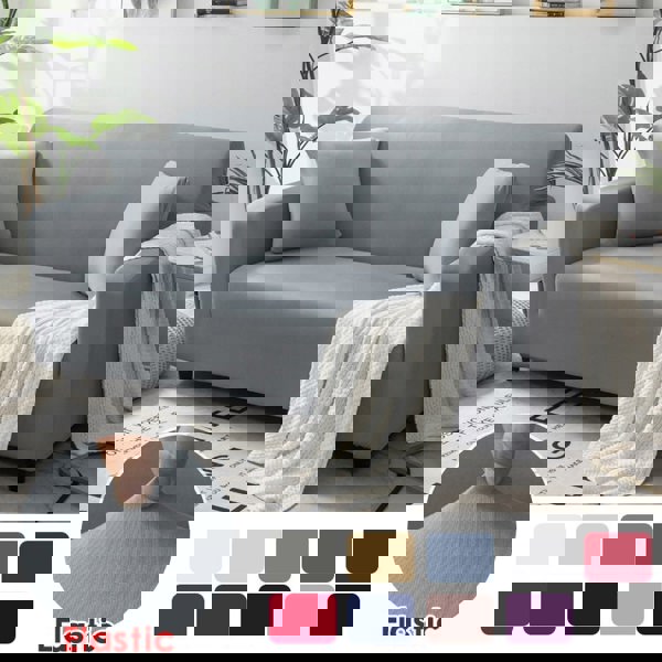 Anyseat 3 Seater Sofa Cover Plain Orange Style and Protection For Living Room Sofa Chair Elastic Stretchable Slipcover