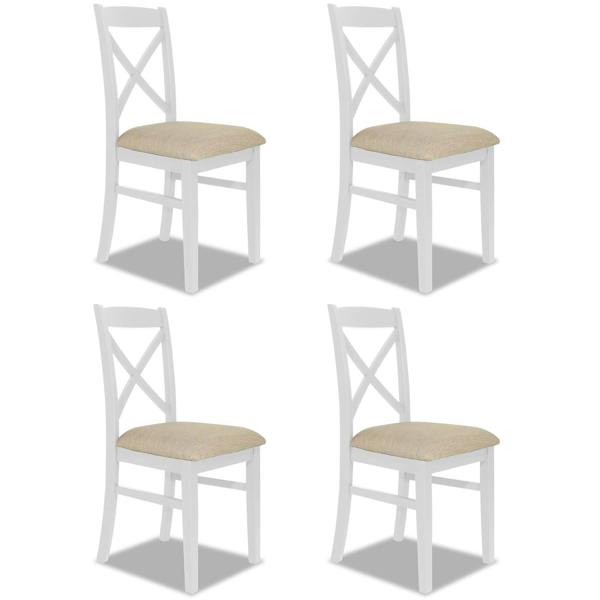 Statement Furniture Florence Crossback Upholstered Seat Dining Chairs Set of 4